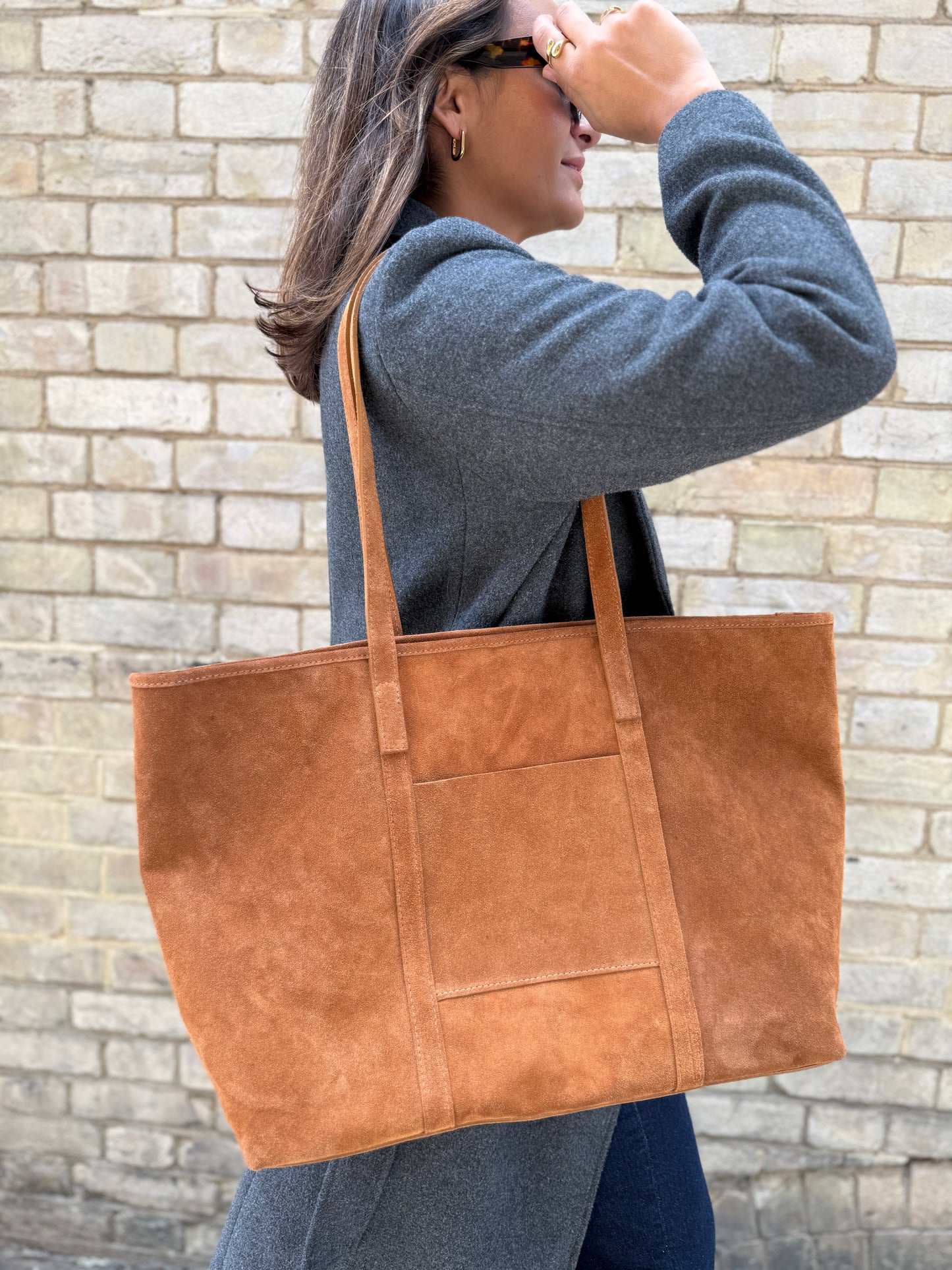 SAMPLE SALE - Suede Large Tote Bag