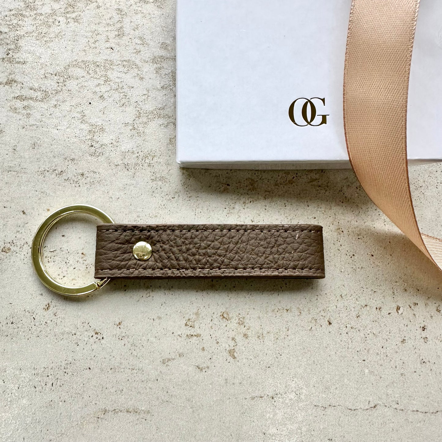 Leather Personalised Loop Keyrings
