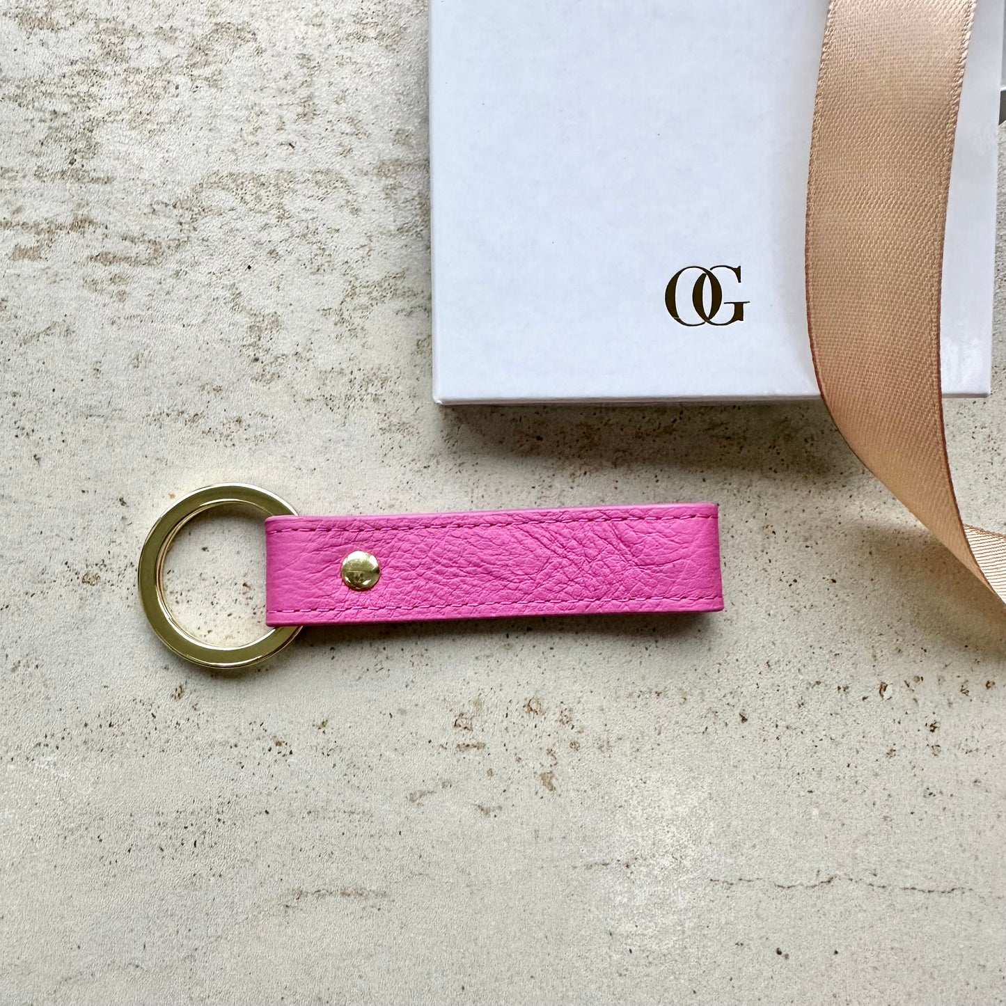 Leather Personalised Loop Keyrings