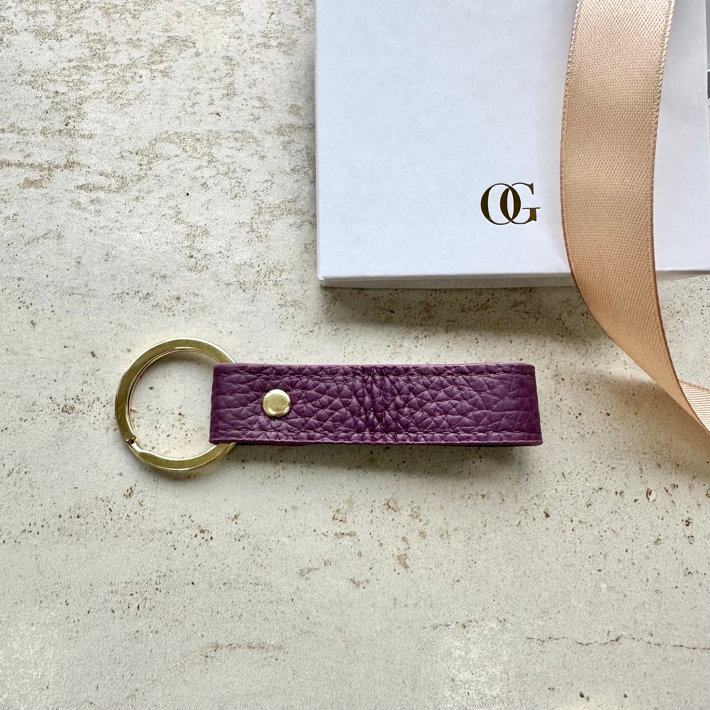 Leather Personalised Loop Keyrings