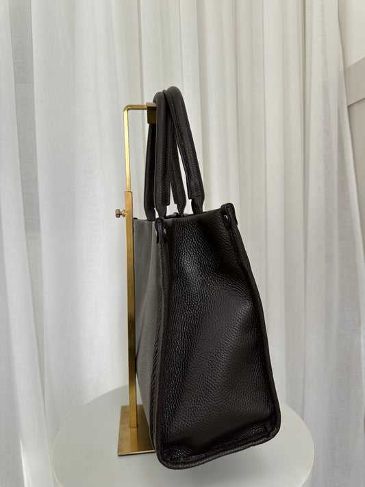 BLACK LABEL - Midi Leather Tote Bag Black