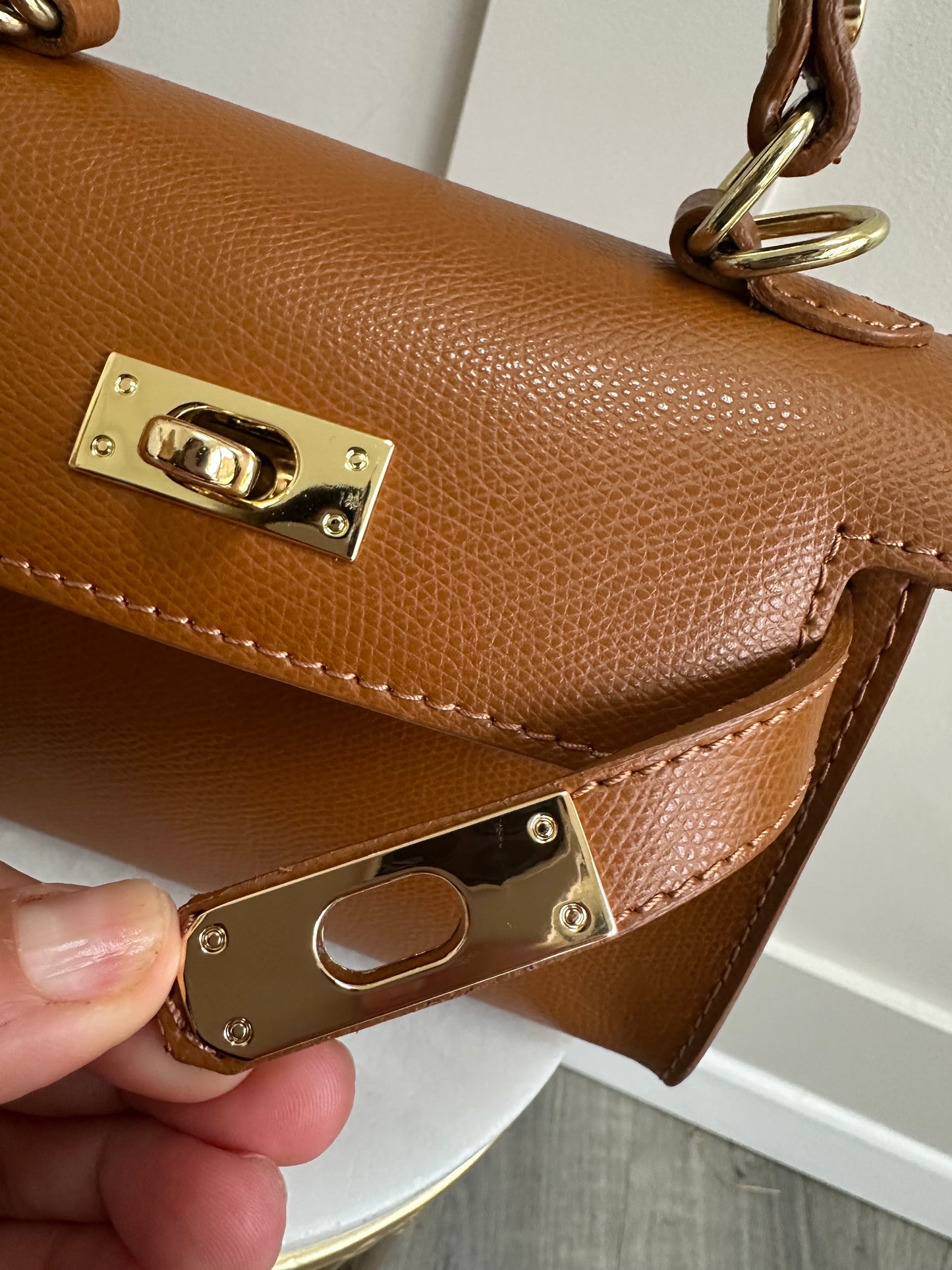 Mini Grace Leather Top handle Crossbody Bag