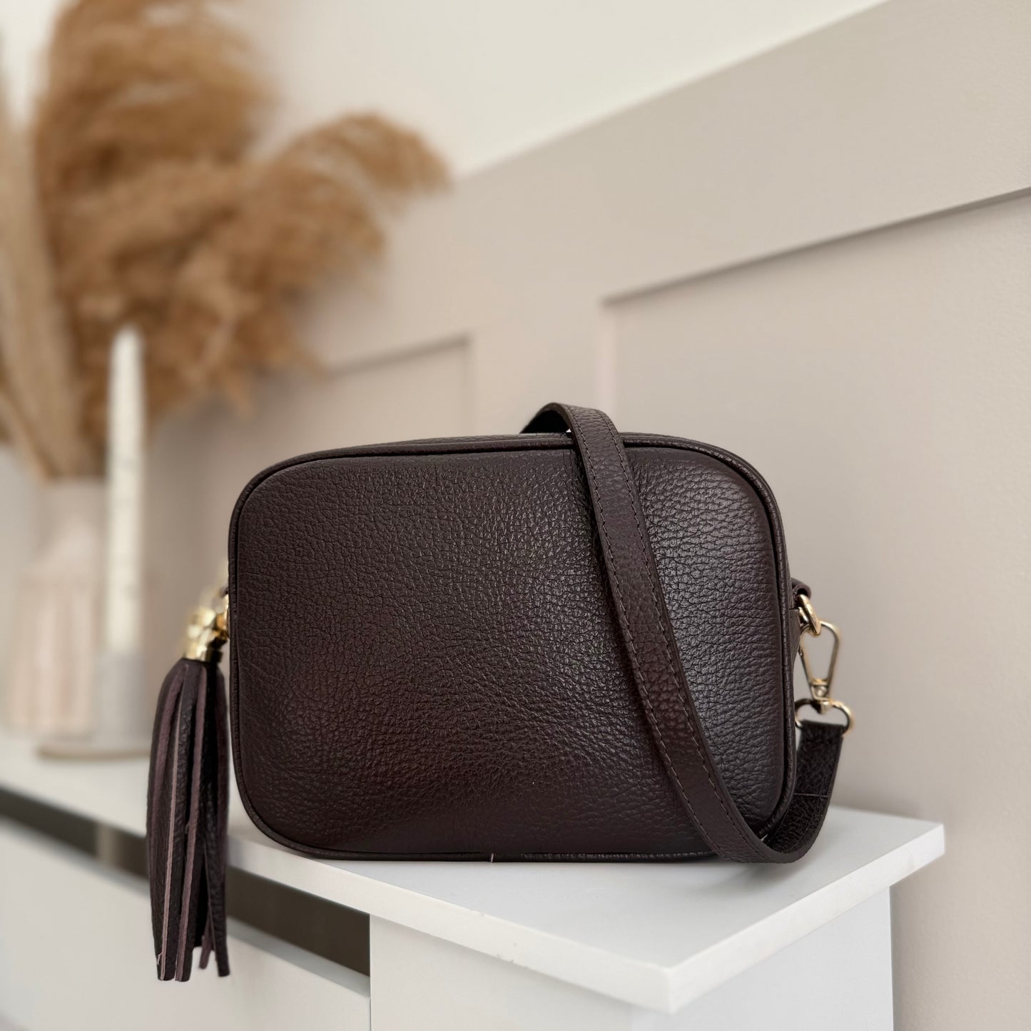 Saskia Personalised Leather Crossbody Bag
