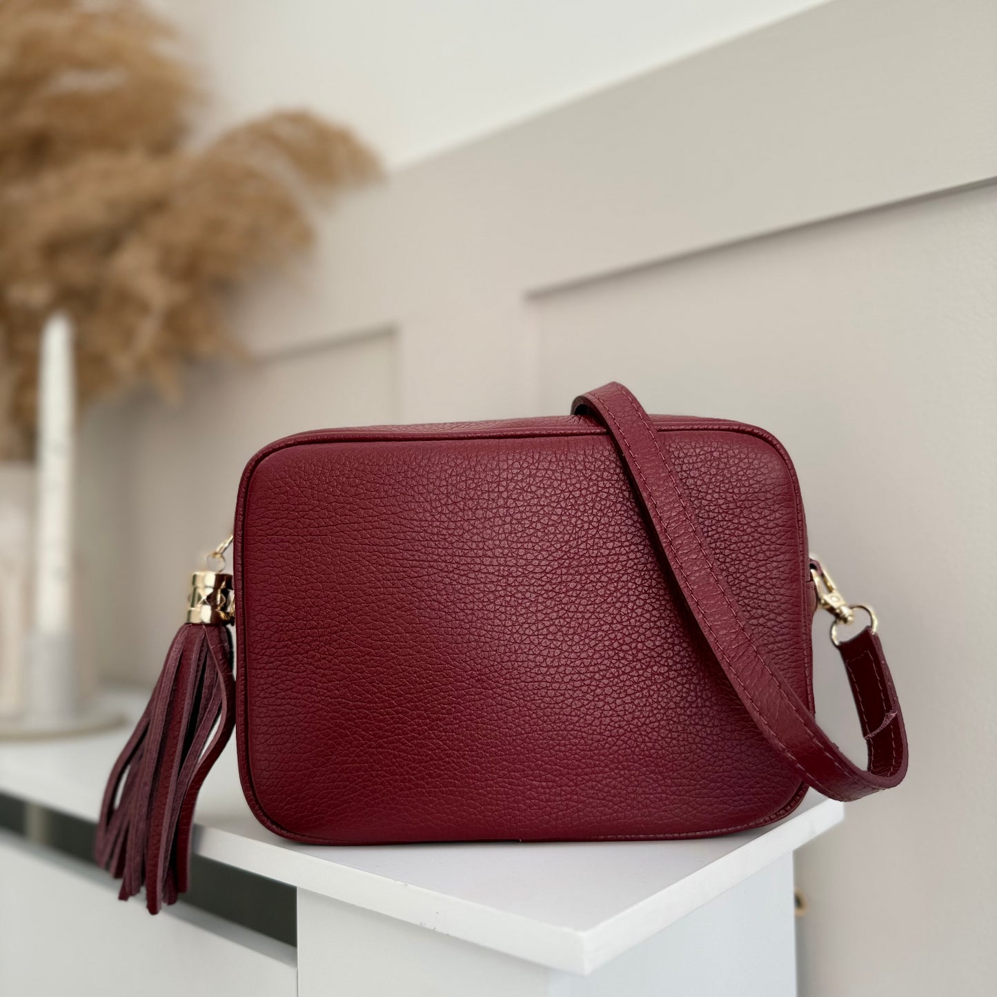 Saskia Personalised Leather Crossbody Bag