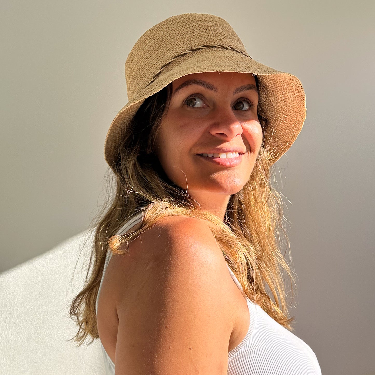 Raffia Crochet Bucket Hat