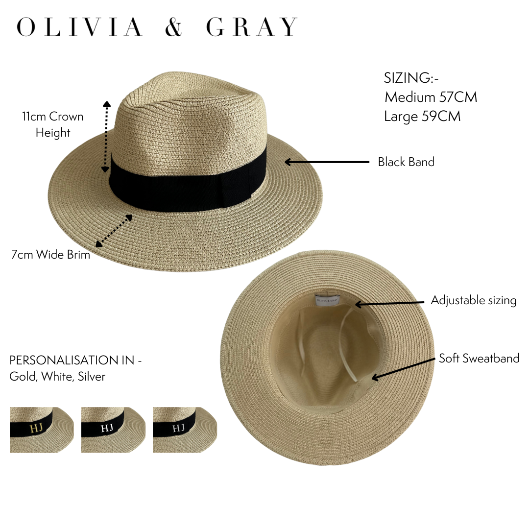 Personalised Straw Fedora Hat