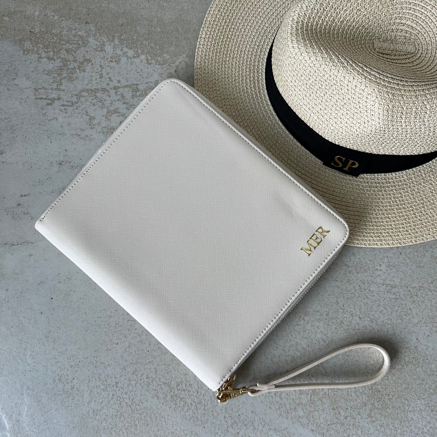 Personalised Travel Document Holder Monogram Initials