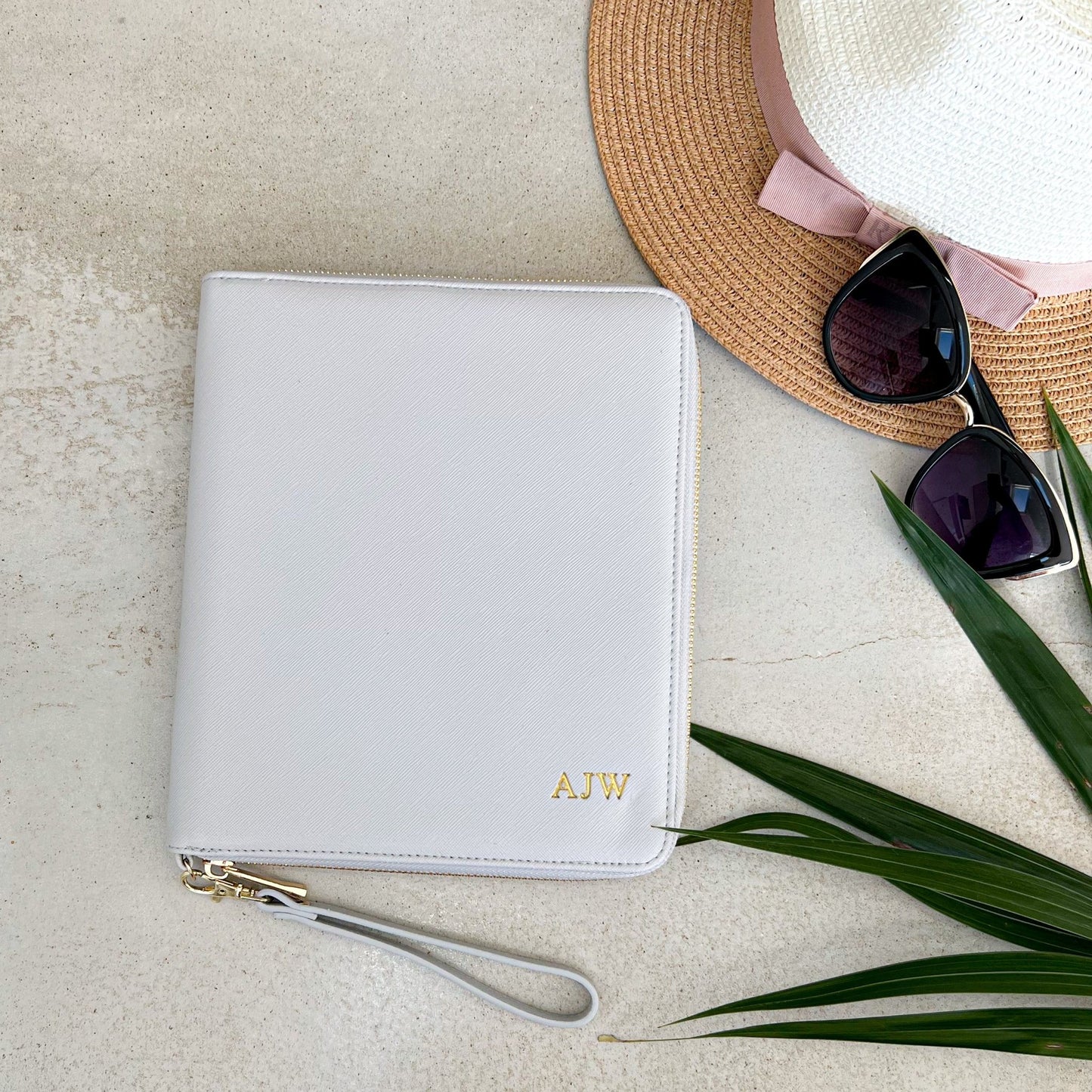 Personalised Travel Document Holder Monogram Initials - OLIVIA AND GRAY LTD