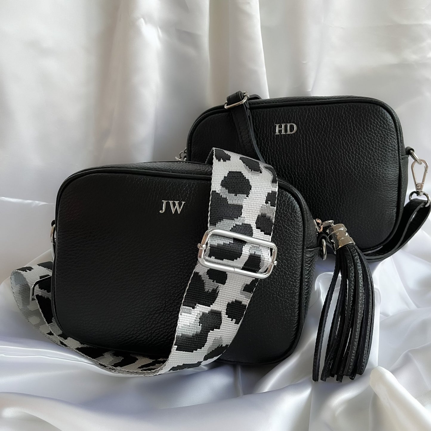 Saskia Silver Hardware Leather Cross body Bag - OLIVIA AND GRAY LTD