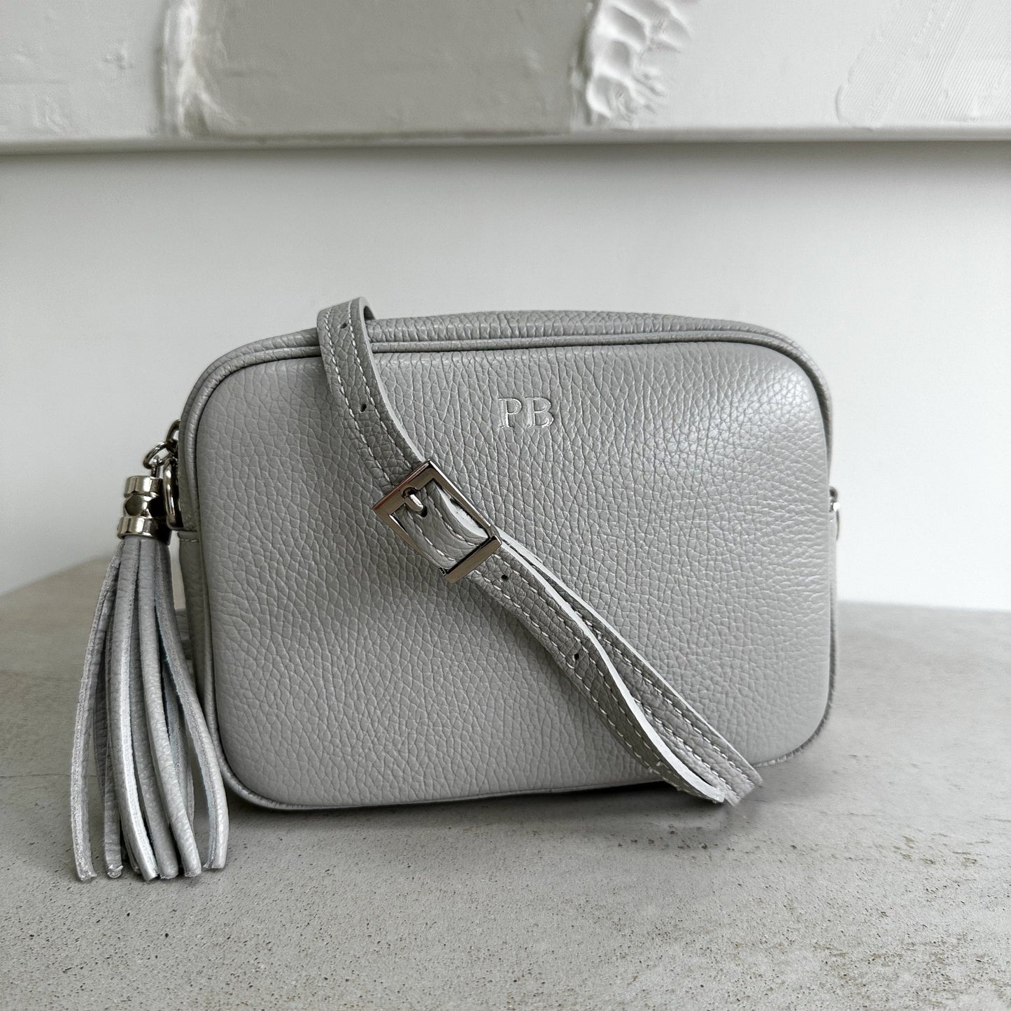 Saskia Silver Hardware Leather Cross body Bag - OLIVIA AND GRAY LTD