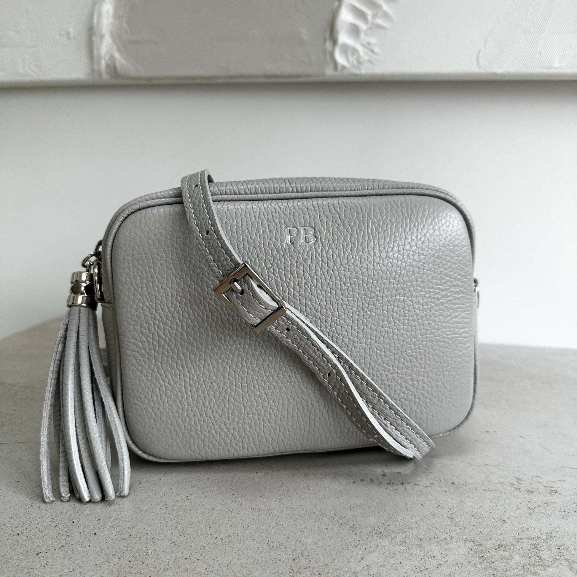 Saskia Silver Hardware Leather Cross body Bag - OLIVIA AND GRAY LTD