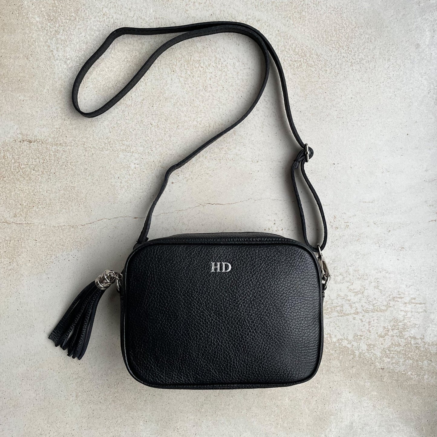 Saskia Silver Hardware Leather Cross body Bag - OLIVIA AND GRAY LTD