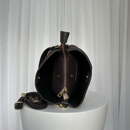 SAMPLE SALE - Suede Brown Bucket Bag