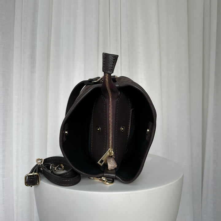 SAMPLE SALE - Suede Brown Bucket Bag