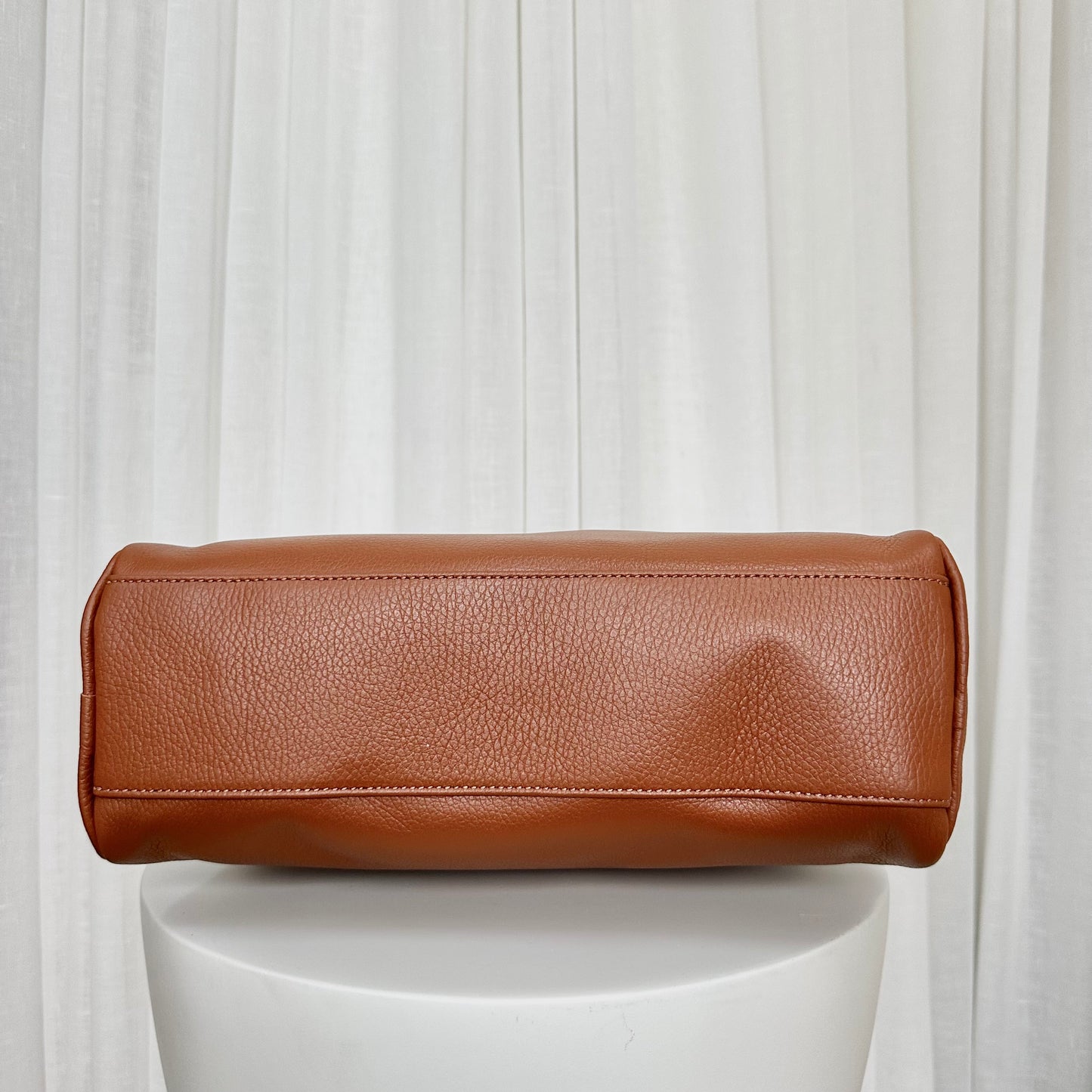 SAMPLE SALE - Tan Large Leather Bowler Bag
