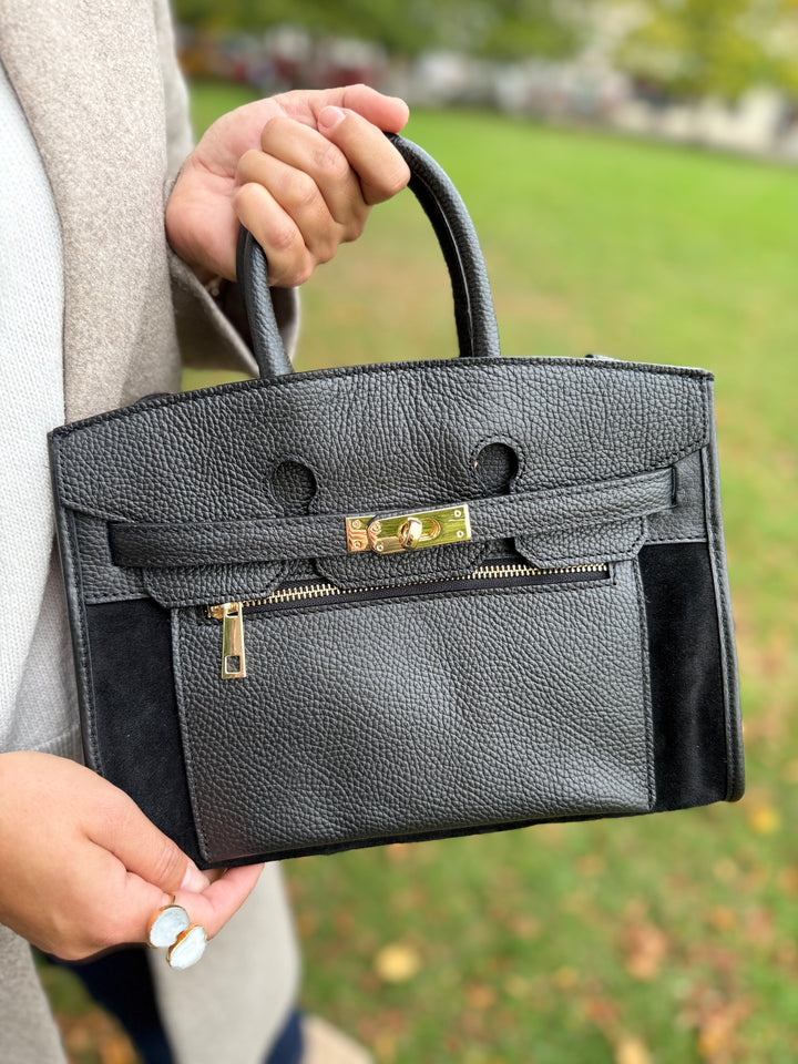 SECONDS - Midi Suede Leather Tote Bag