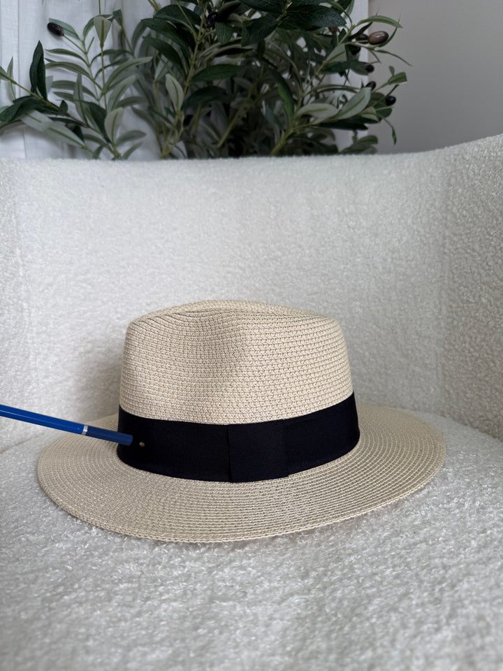 SECONDS -Personalised Foldable Straw Fedora Hat Medium