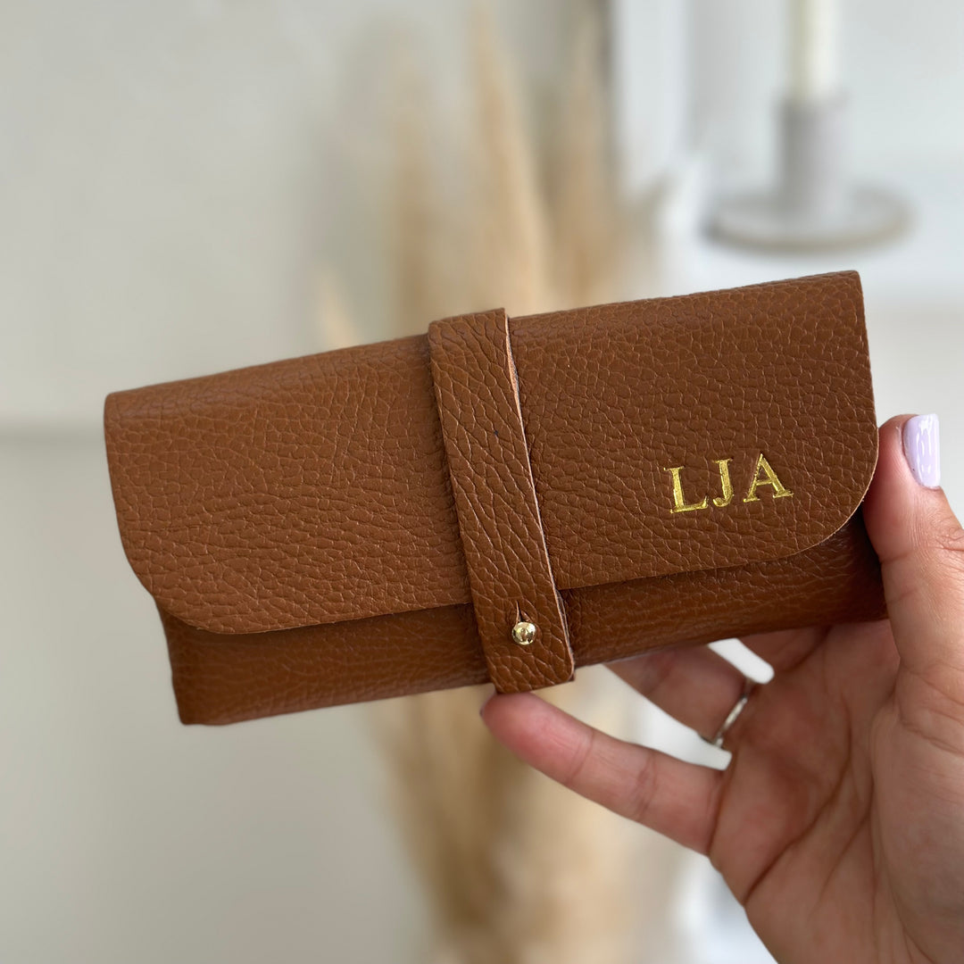 Personalised Leather Glasses Case