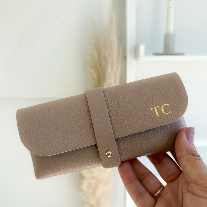Personalised Leather Glasses Case