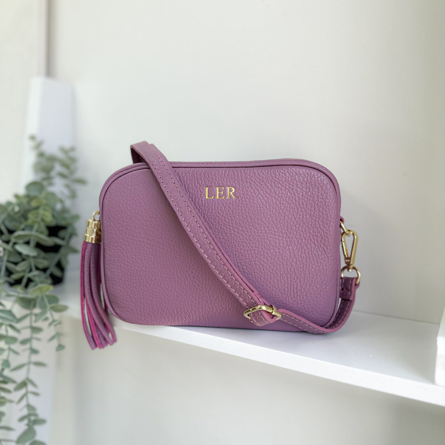 Saskia Personalised Leather Crossbody Bag