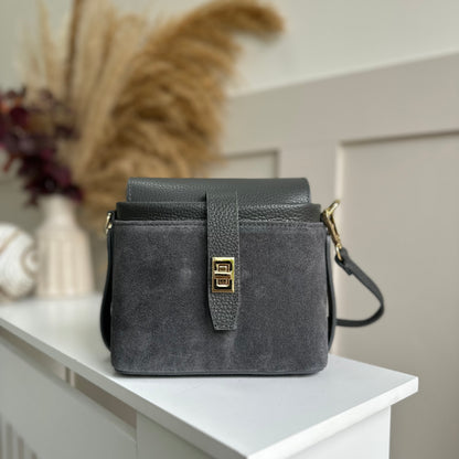 Fin Suede Personalised Leather Crossbody Bag