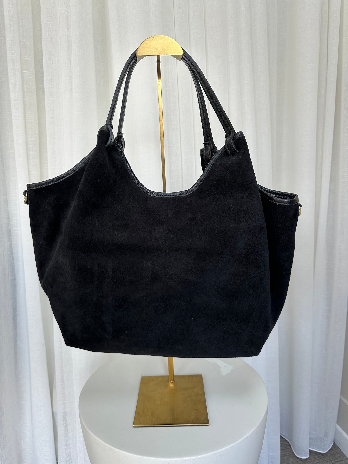 SAMPLE SALE - Suede Large Tote Bag Black SECONDS