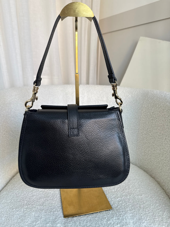Black leather crossbody bag