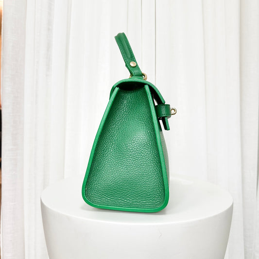 SAMPLE SALE - Green Grace Leather Top handle Bag