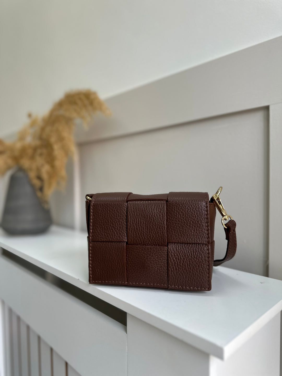 SAMPLE SALE - Mini Hedi Personalised Leather Woven Crossbody Bag