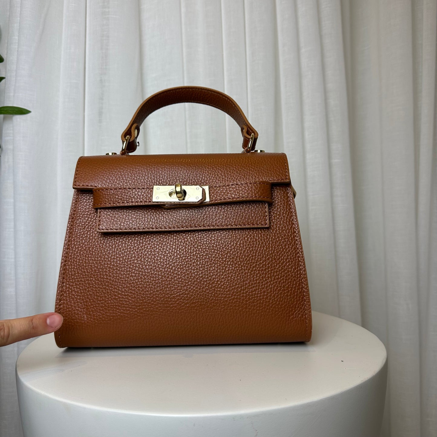 SECONDS. Grace Leather Top handle Crossbody Bag