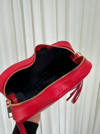 SAMPLE SALE - White Heart Leather Crossbody bag