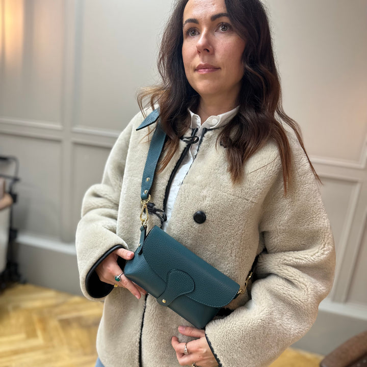 teal green crossbody bag 