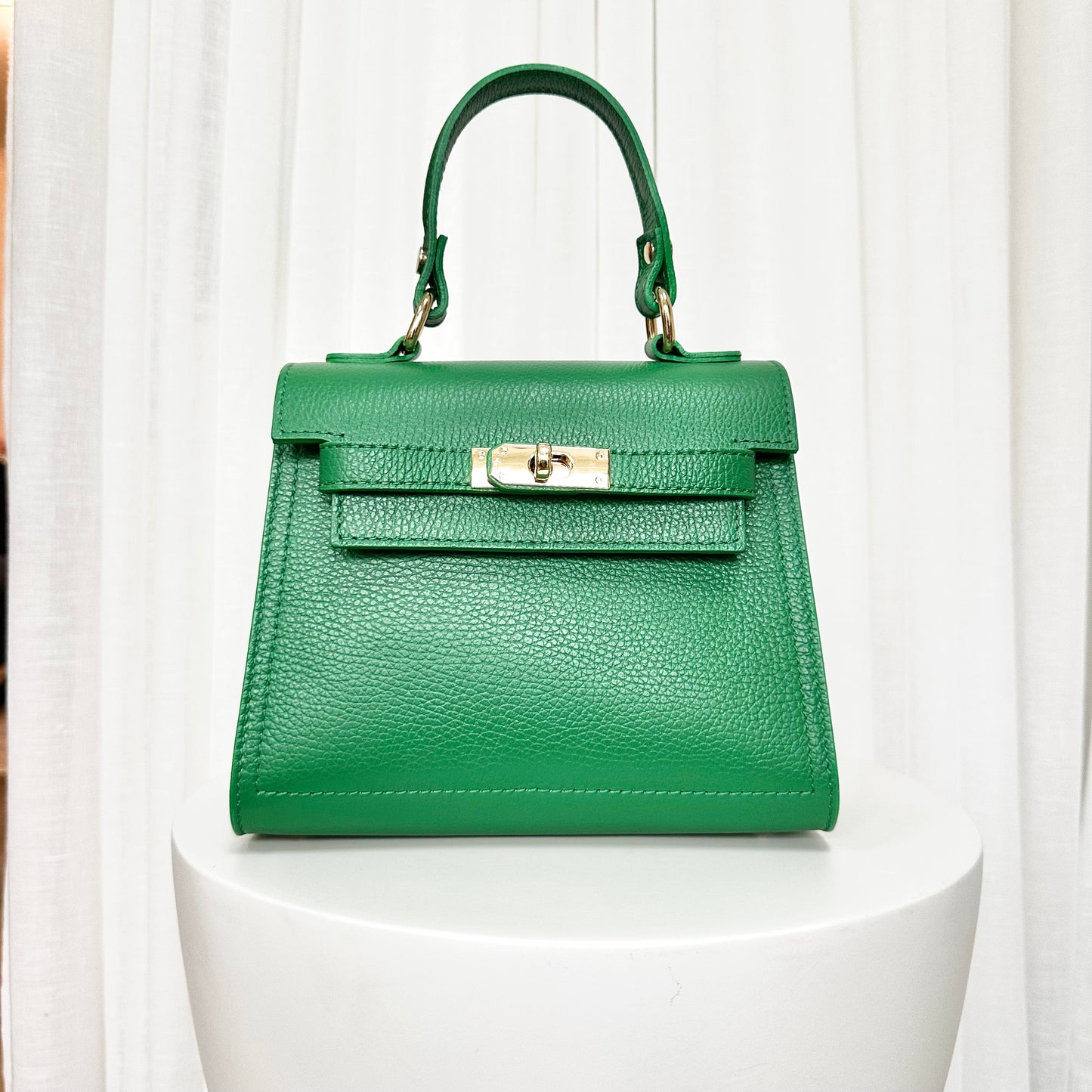 SAMPLE SALE - Green Grace Leather Top handle Bag