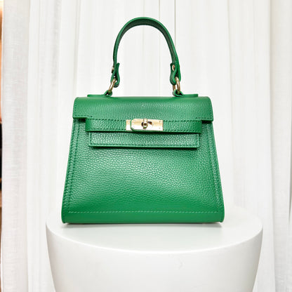SAMPLE SALE - Green Grace Leather Top handle Bag
