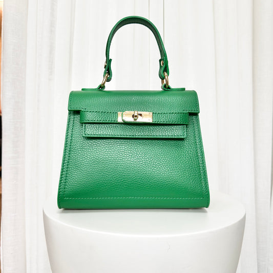 SAMPLE SALE - Green Grace Leather Top handle Bag
