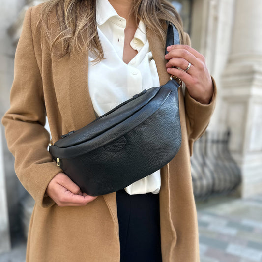 Cleo Personalised Large Leather Bumbag Waist Bag
