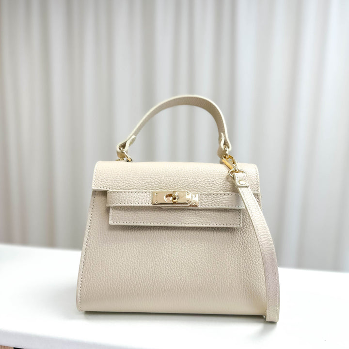 Womens leather crossbody bag with top handle 