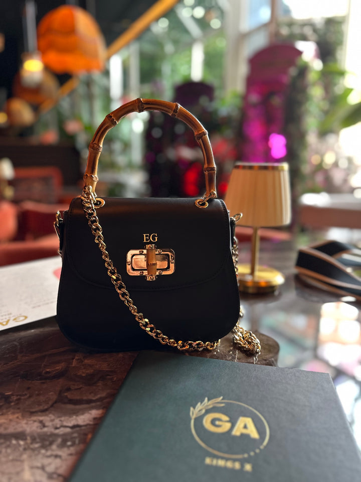 Kellie Bamboo Leather Top handle Crossbody Bag