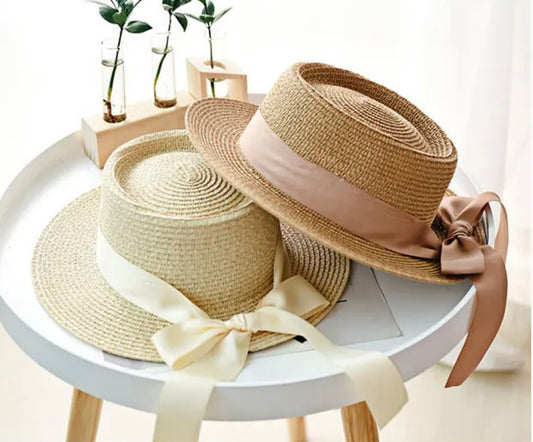 Straw Summer Boater Hat