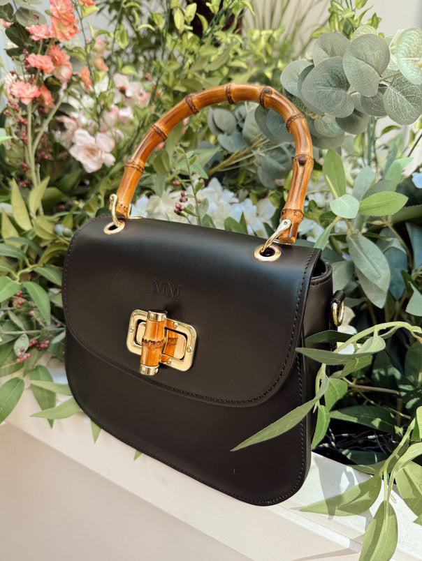 Kellie Bamboo Leather Top handle Crossbody Bag