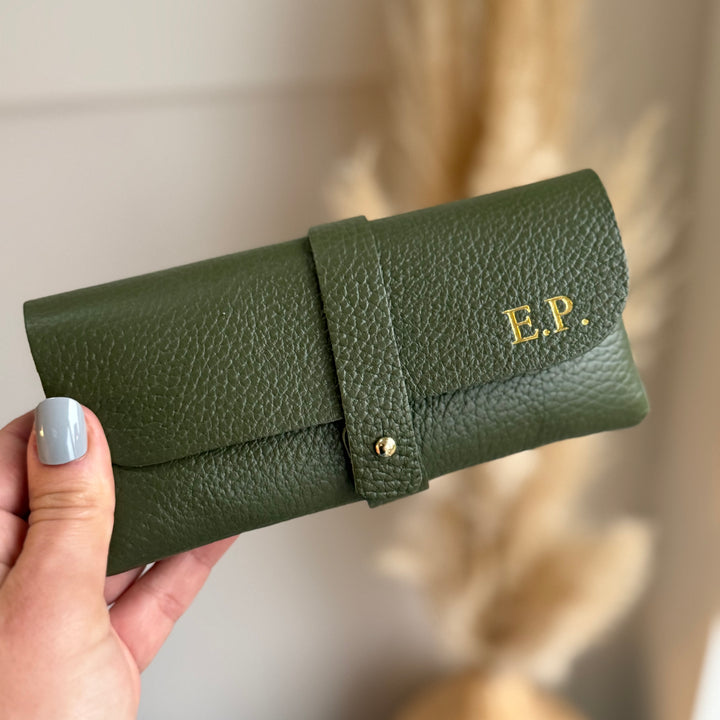 Personalised Leather Glasses Case