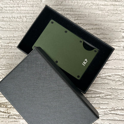 Personalised Card Holder Metal Wallet with Money Clip RFID Blocking