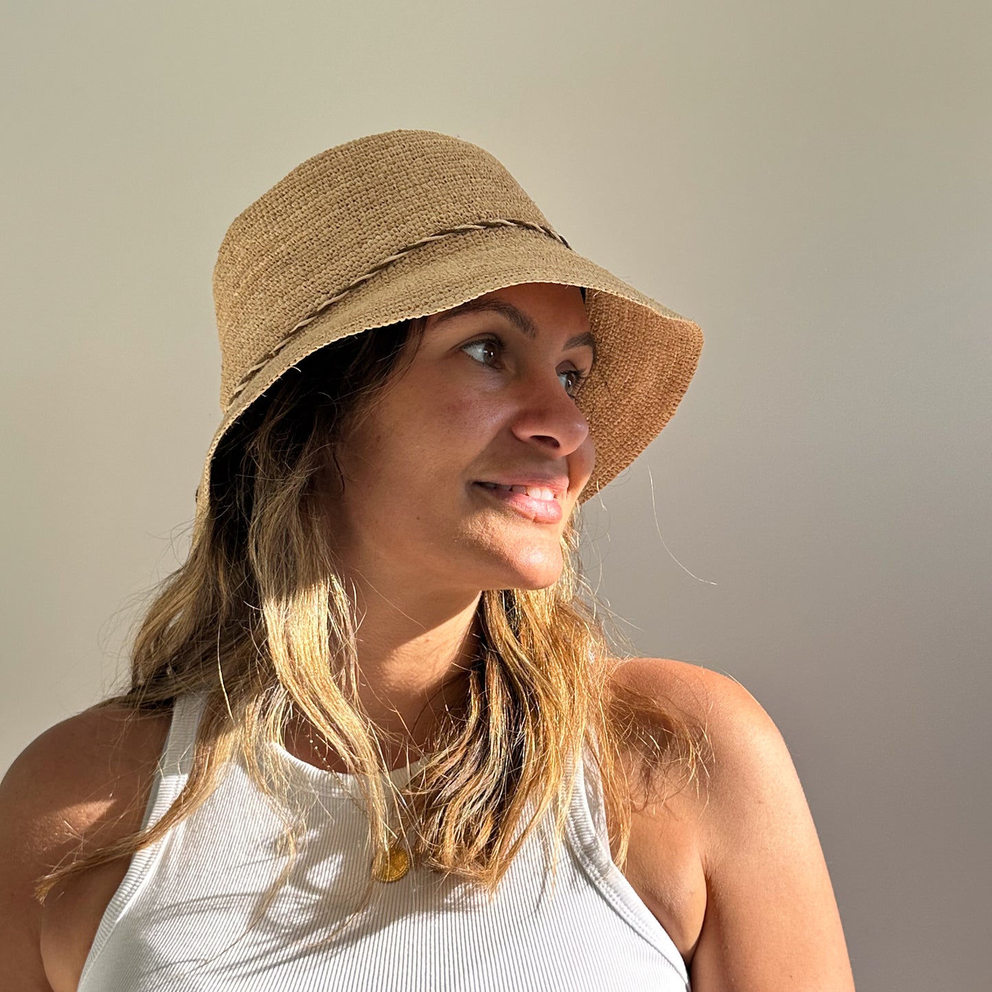 Raffia Crochet Bucket Hat