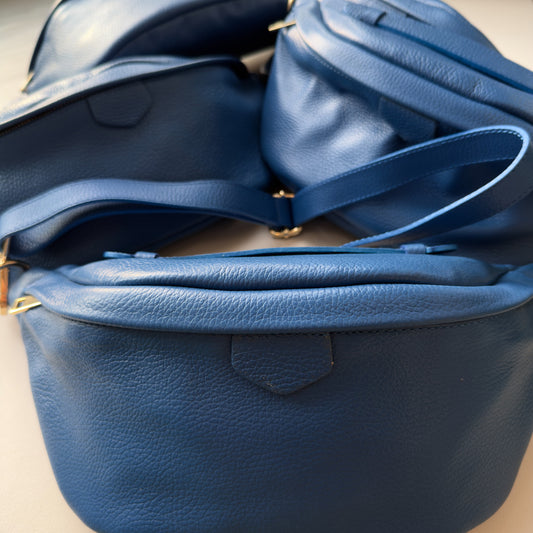 SECONDS - Cleo Blue Large Leather BumBag