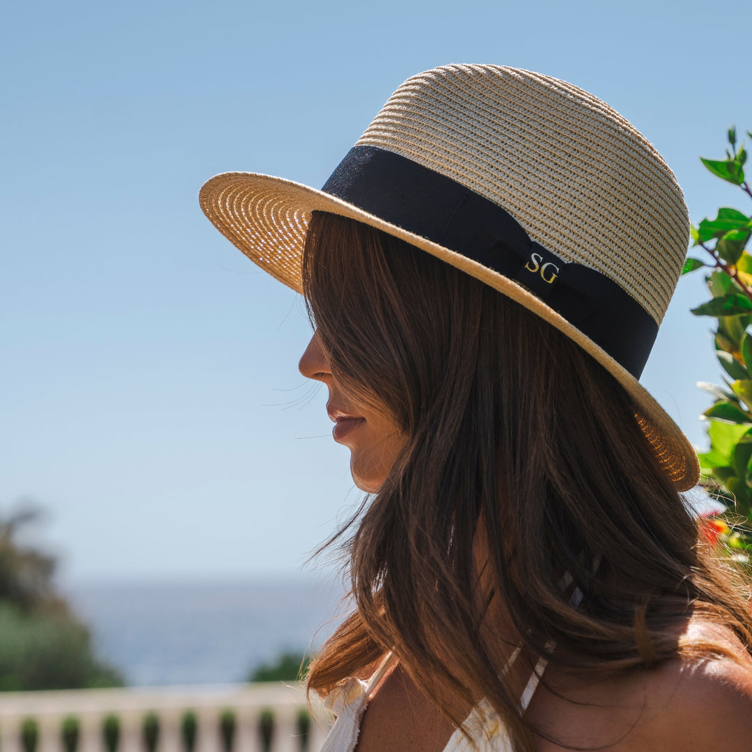 Personalised Summer Straw Fedora Hat