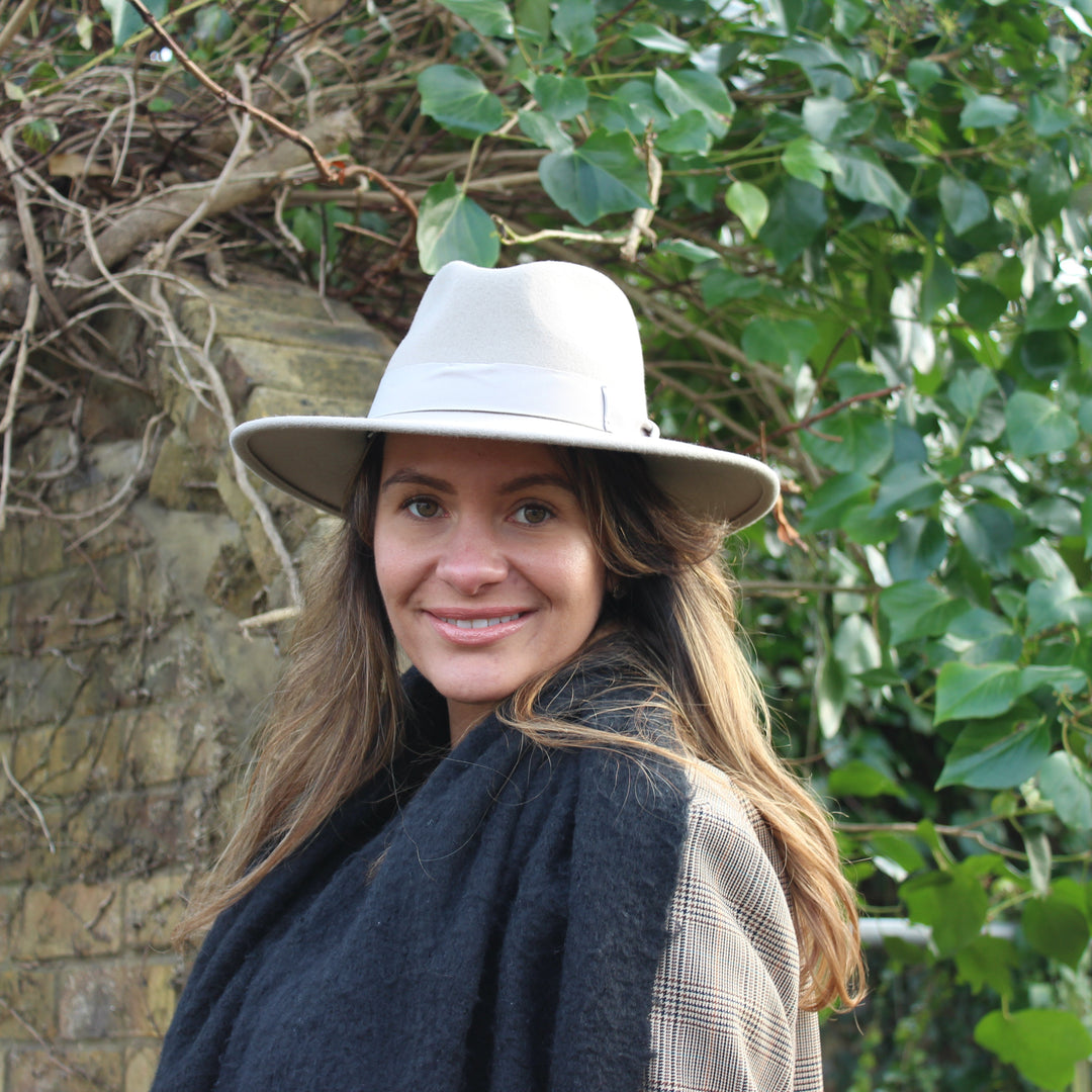 Personalised 100% wool fedora hat olivia and gray 