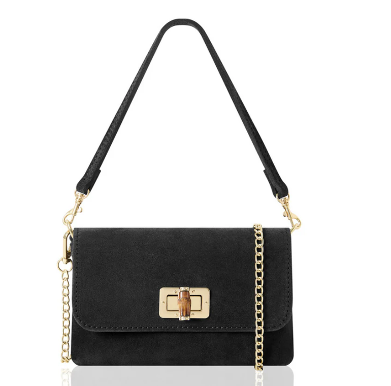 Jessie Personalised Suede Clutch Bag Crossbody Evening Bag
