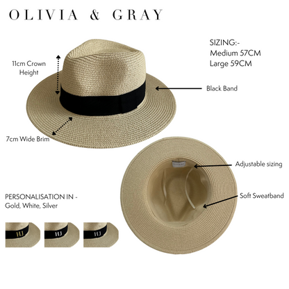 Personalised Straw Panama Hat