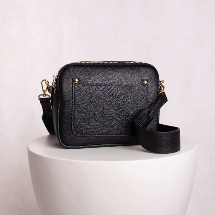 Elizabeth Leather Double Zip Crossbody Bag
