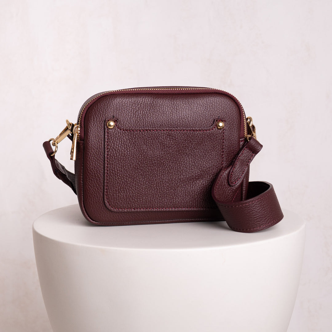 Elizabeth Leather Double Zip Crossbody Bag